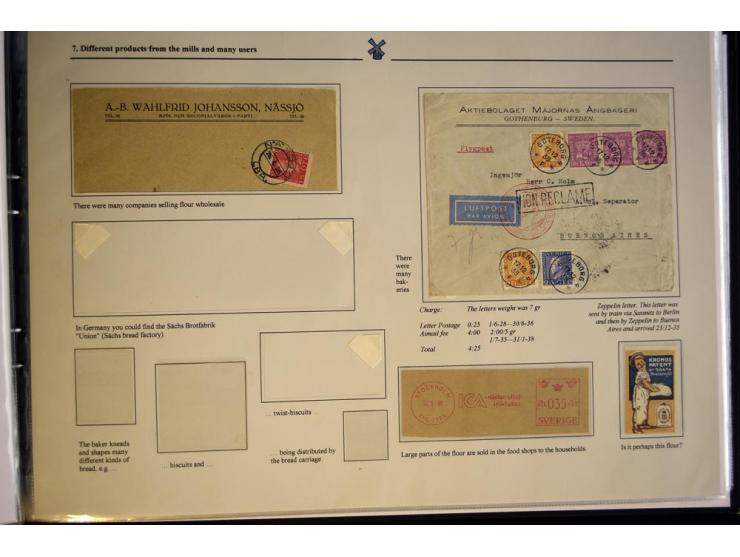 WINDMÜHLEN: 1804/1990, sehr interessante Partie von hunderten von Briefen, Ganzsachen, Bildganzsachen, Luftpost, Freistempler