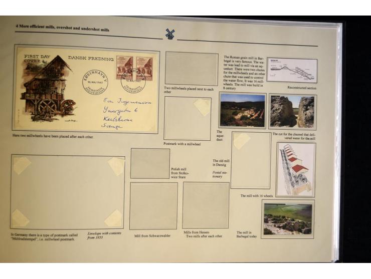 WINDMÜHLEN: 1804/1990, sehr interessante Partie von hunderten von Briefen, Ganzsachen, Bildganzsachen, Luftpost, Freistempler