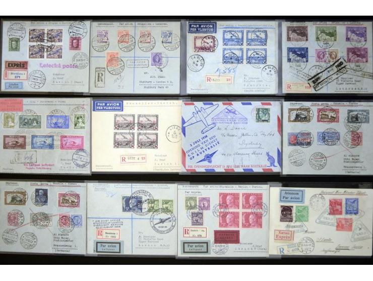 1926/38, interessante Partie von 12 Briefen, dabei Tschechoslowakei, Belgien, Luxemburg, Niederländisch-Indien, Italien, Schw