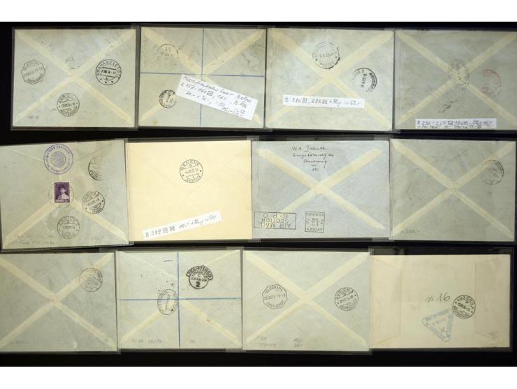 1926/38, interessante Partie von 12 Briefen, dabei Tschechoslowakei, Belgien, Luxemburg, Niederländisch-Indien, Italien, Schw