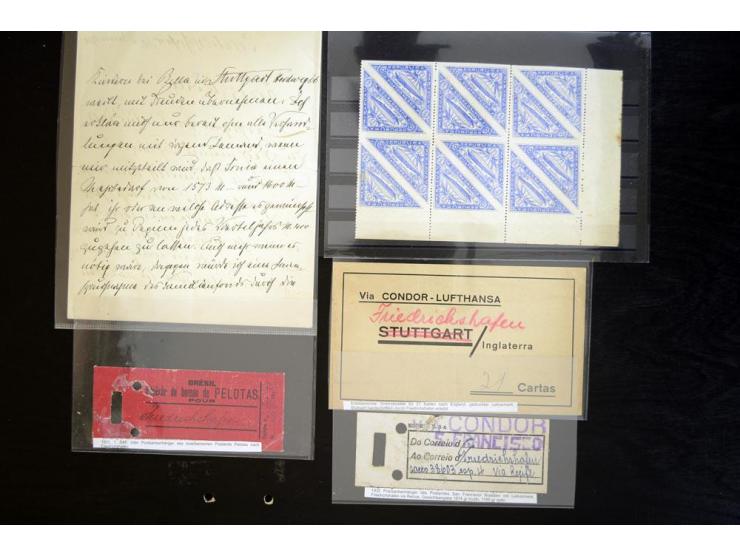 1913/34 (ca.), kleine thematische Sammlung mit Besonderheiten und Memorabilia, dabei Halbamtliche Flugpost Mi. 9 mit Original