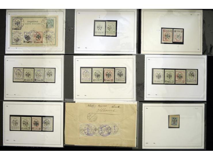 1913/38, postfrischer, ungebrauchter und gestempelter Bestand mit u.a. Mi.-Nr. 1 (2), 2A (6), Adler-Aufdrucke meist mehrfach,
