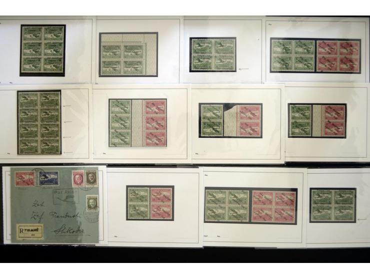 1913/38, postfrischer, ungebrauchter und gestempelter Bestand mit u.a. Mi.-Nr. 1 (2), 2A (6), Adler-Aufdrucke meist mehrfach,
