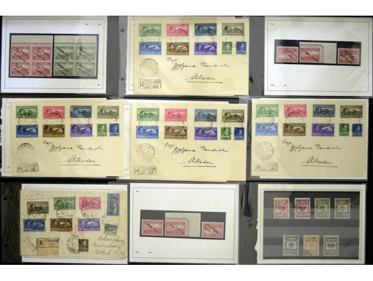 1913/38, postfrischer, ungebrauchter und gestempelter Bestand mit u.a. Mi.-Nr. 1 (2), 2A (6), Adler-Aufdrucke meist mehrfach,