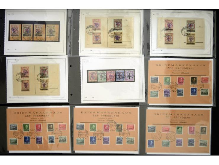 1913/38, postfrischer, ungebrauchter und gestempelter Bestand mit u.a. Mi.-Nr. 1 (2), 2A (6), Adler-Aufdrucke meist mehrfach,