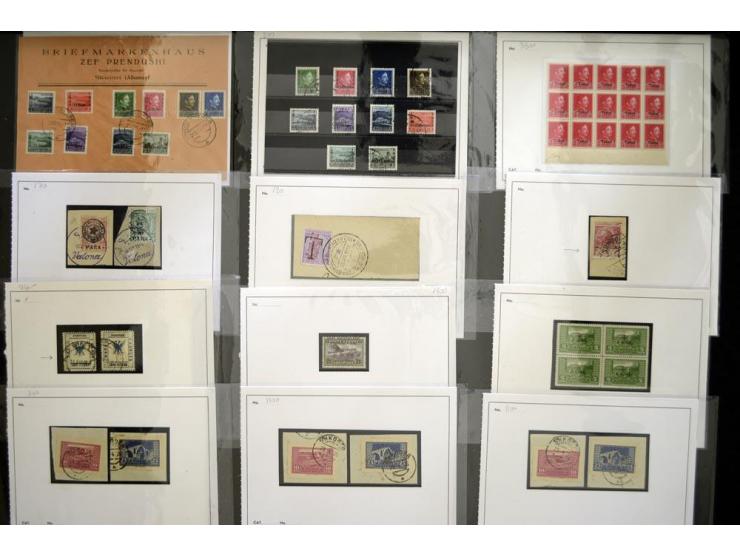 1913/38, postfrischer, ungebrauchter und gestempelter Bestand mit u.a. Mi.-Nr. 1 (2), 2A (6), Adler-Aufdrucke meist mehrfach,