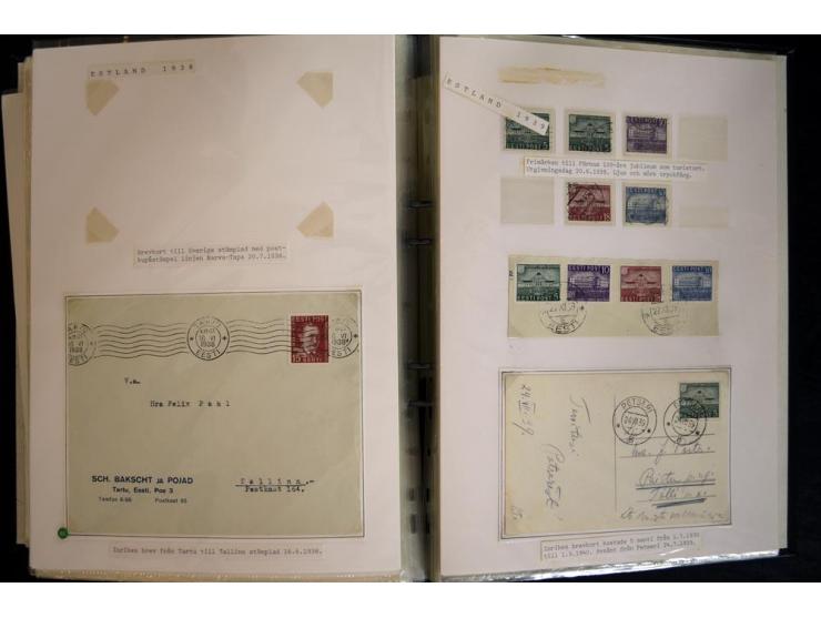1915/1940, interessante, meist gestempelte Sammlung mit diversen Briefen, sowie diversen Ganzsachen dabei u.a. DUB1 gebraucht