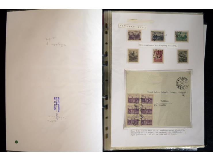 1915/1940, interessante, meist gestempelte Sammlung mit diversen Briefen, sowie diversen Ganzsachen dabei u.a. DUB1 gebraucht