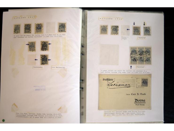 1915/1940, interessante, meist gestempelte Sammlung mit diversen Briefen, sowie diversen Ganzsachen dabei u.a. DUB1 gebraucht