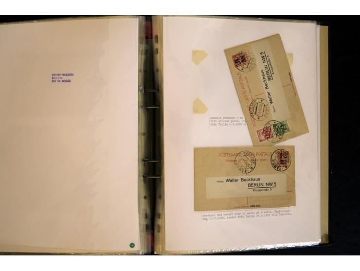 1915/1940, interessante, meist gestempelte Sammlung mit diversen Briefen, sowie diversen Ganzsachen dabei u.a. DUB1 gebraucht