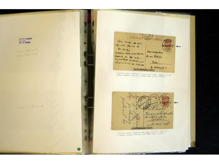 1915/1940, interessante, meist gestempelte Sammlung mit diversen Briefen, sowie diversen Ganzsachen dabei u.a. DUB1 gebraucht