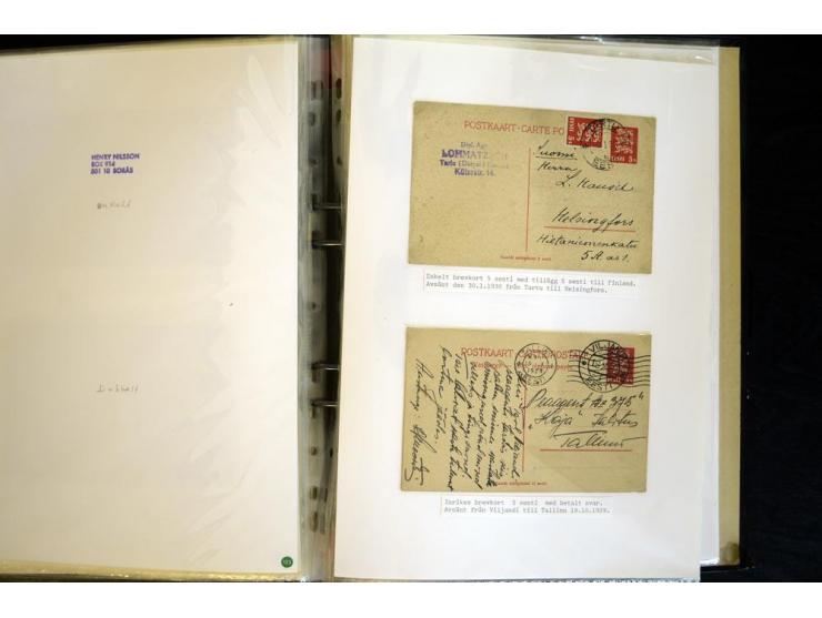 1915/1940, interessante, meist gestempelte Sammlung mit diversen Briefen, sowie diversen Ganzsachen dabei u.a. DUB1 gebraucht