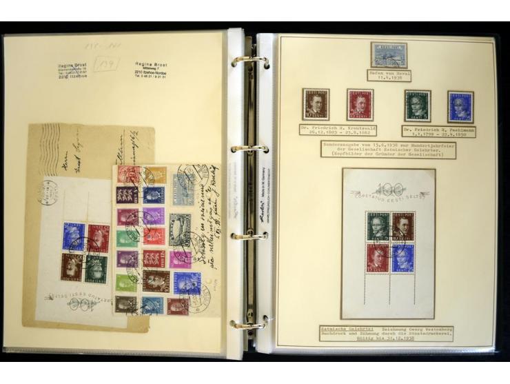 1920/40, sehr schöne ungebrauchte/postfrische und gestempelte Sammlung mit Farbvarianten, Plattenfehlern, Einheiten, mehr als