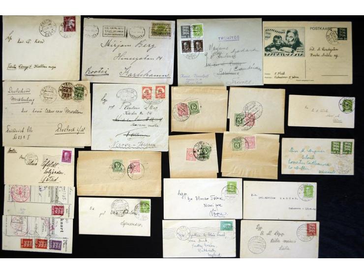 1917/44, hochinteressante Sammlung von über 260 Briefen und Karten, dabei Drucksachen, provisorische R-Zettel und Entwertunge