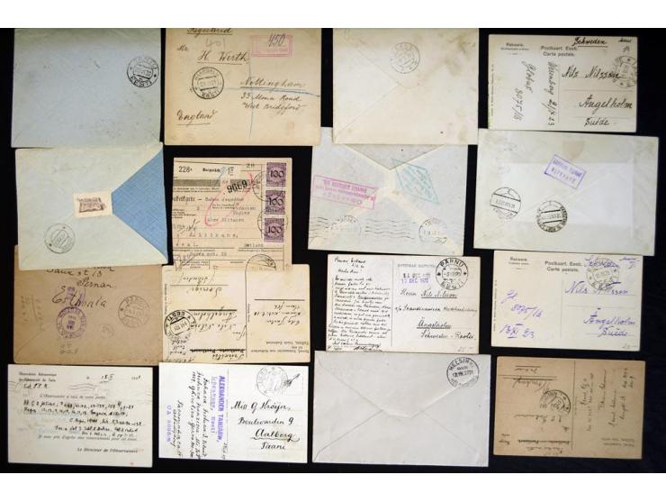 1917/44, hochinteressante Sammlung von über 260 Briefen und Karten, dabei Drucksachen, provisorische R-Zettel und Entwertunge