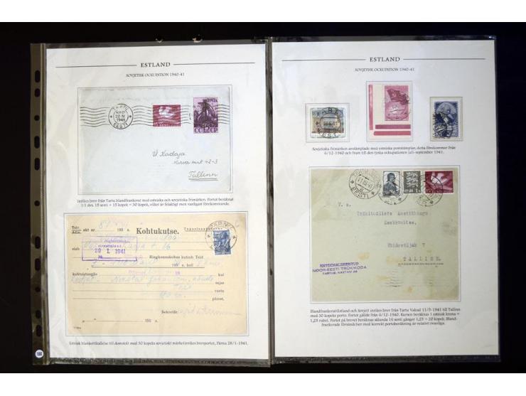 ERSTE SOWJETISCHE BESETZUNG 1940/41 sowie ESTNISCHE SSR: je über 40 Briefe und Karten, dabei verschiedene Frankaturen, R-Brie