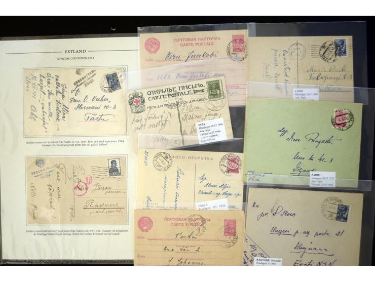 ERSTE SOWJETISCHE BESETZUNG 1940/41 sowie ESTNISCHE SSR: je über 40 Briefe und Karten, dabei verschiedene Frankaturen, R-Brie