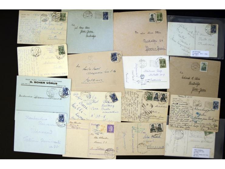 ERSTE SOWJETISCHE BESETZUNG 1940/41 sowie ESTNISCHE SSR: je über 40 Briefe und Karten, dabei verschiedene Frankaturen, R-Brie