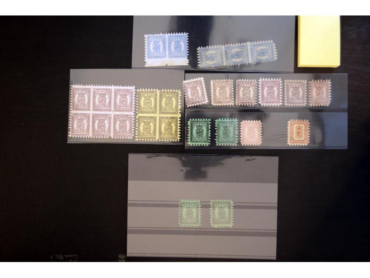 1860/62, collection with rouletted 1860, 10 kop. rose unused, 1865, 5 p. brown-lilac unused (6) single examples in varying sh