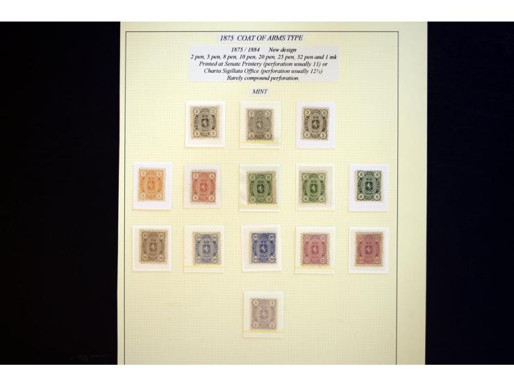 1860/62, collection with rouletted 1860, 10 kop. rose unused, 1865, 5 p. brown-lilac unused (6) single examples in varying sh