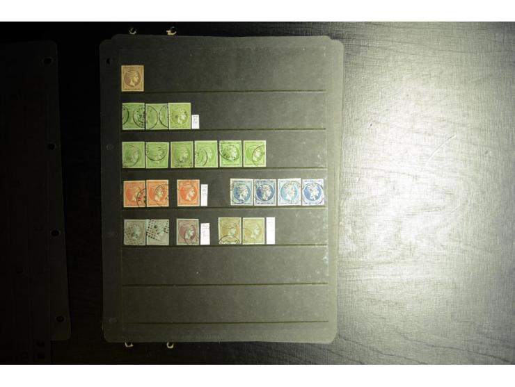 1861/86, ungebrauchte (teils ohne Gummi) und gestempelte Sammlung von über 200 großen Hermesköpfen, dabei Pariser Druck mehrf