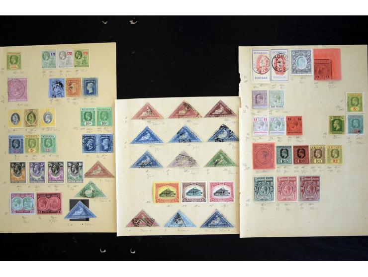 1850/1915(ca.), sehr interessante und umfangreiche Partie auf alten Auswahlblättern, dabei ein starker Teil Malta dabei Mi.-N