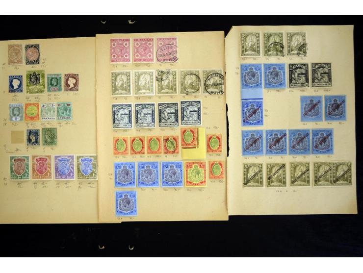1850/1915(ca.), sehr interessante und umfangreiche Partie auf alten Auswahlblättern, dabei ein starker Teil Malta dabei Mi.-N