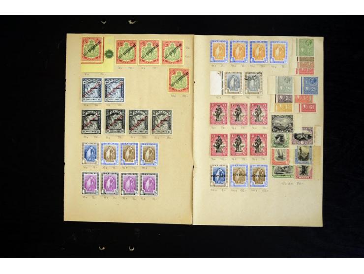 1850/1915(ca.), sehr interessante und umfangreiche Partie auf alten Auswahlblättern, dabei ein starker Teil Malta dabei Mi.-N