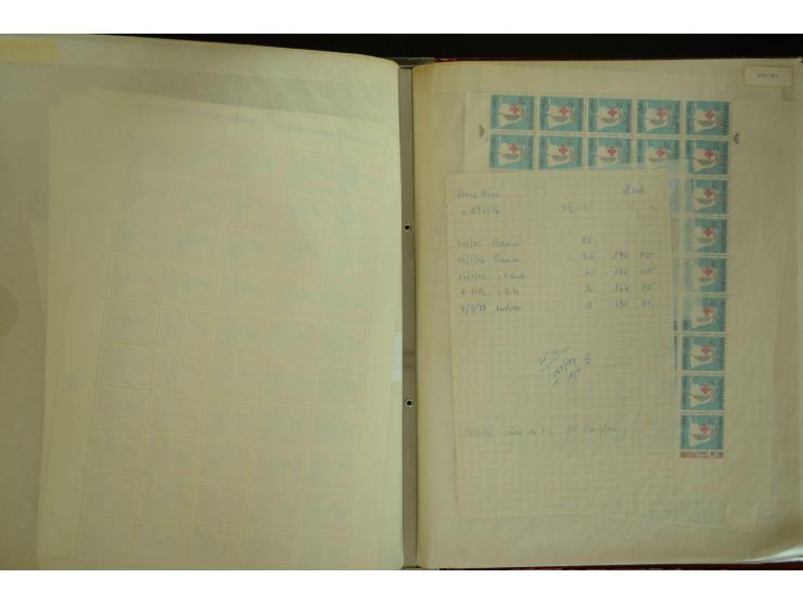 1961/71, postfrischer Bestand in Bogen und Bogenteilen (SG nach Angabe des Einlieferers ca. £ 27.600,-)