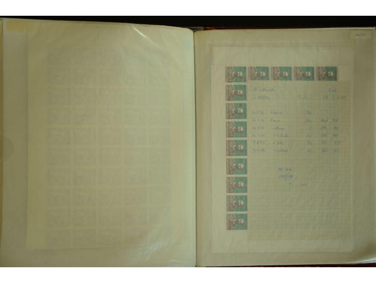 1961/71, postfrischer Bestand in Bogen und Bogenteilen (SG nach Angabe des Einlieferers ca. £ 27.600,-)