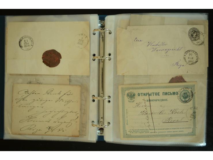 1728/1919(ca.), RIGA, umfangreiche nd hochinteressante Sammlung mit über 250 Briefe sowie Karten und Ganzsachen, dabei ein gu