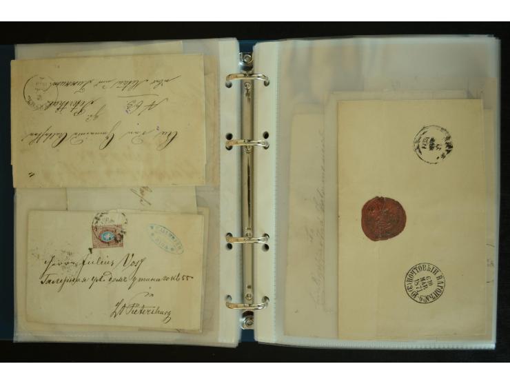 1728/1919(ca.), RIGA, umfangreiche nd hochinteressante Sammlung mit über 250 Briefe sowie Karten und Ganzsachen, dabei ein gu