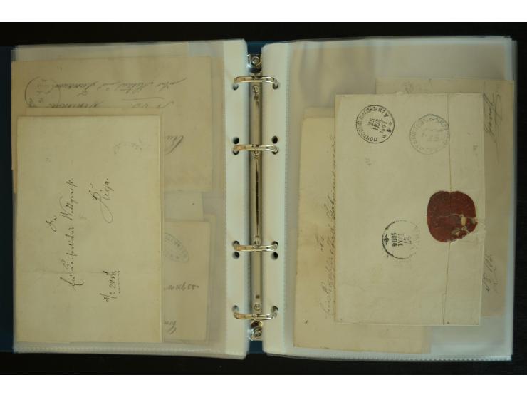 1728/1919(ca.), RIGA, umfangreiche nd hochinteressante Sammlung mit über 250 Briefe sowie Karten und Ganzsachen, dabei ein gu