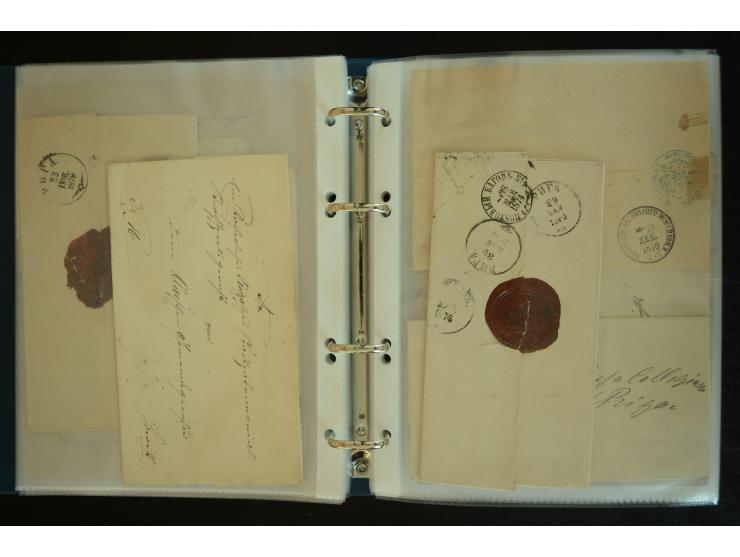 1728/1919(ca.), RIGA, umfangreiche nd hochinteressante Sammlung mit über 250 Briefe sowie Karten und Ganzsachen, dabei ein gu