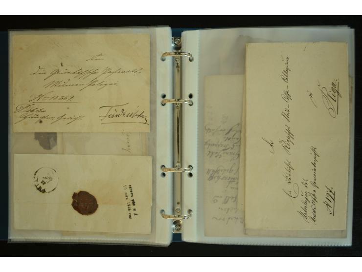 1728/1919(ca.), RIGA, umfangreiche nd hochinteressante Sammlung mit über 250 Briefe sowie Karten und Ganzsachen, dabei ein gu