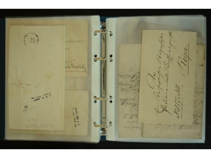1728/1919(ca.), RIGA, umfangreiche nd hochinteressante Sammlung mit über 250 Briefe sowie Karten und Ganzsachen, dabei ein gu
