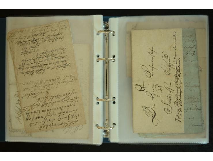 1728/1919(ca.), RIGA, umfangreiche nd hochinteressante Sammlung mit über 250 Briefe sowie Karten und Ganzsachen, dabei ein gu