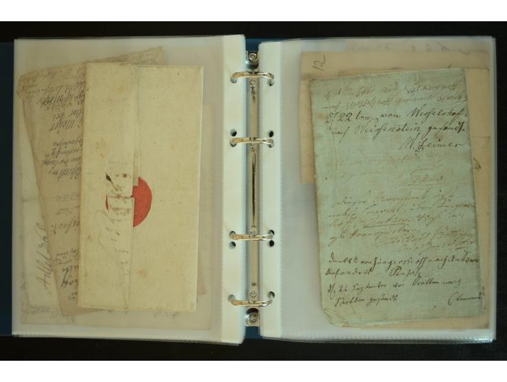 1728/1919(ca.), RIGA, umfangreiche nd hochinteressante Sammlung mit über 250 Briefe sowie Karten und Ganzsachen, dabei ein gu
