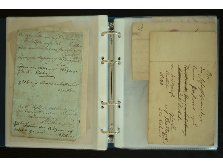 1728/1919(ca.), RIGA, umfangreiche nd hochinteressante Sammlung mit über 250 Briefe sowie Karten und Ganzsachen, dabei ein gu