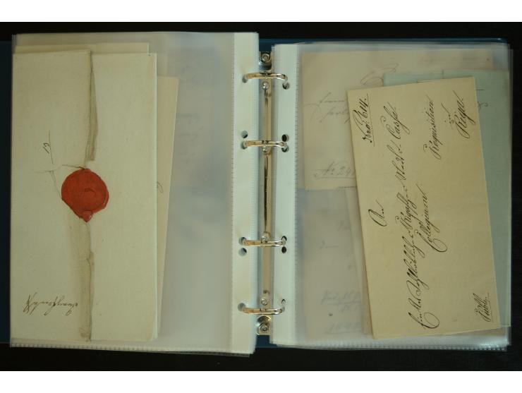1728/1919(ca.), RIGA, umfangreiche nd hochinteressante Sammlung mit über 250 Briefe sowie Karten und Ganzsachen, dabei ein gu