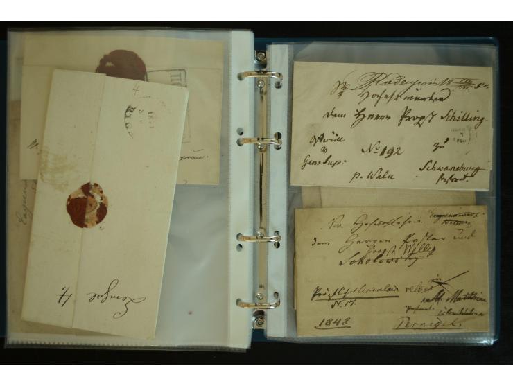 1728/1919(ca.), RIGA, umfangreiche nd hochinteressante Sammlung mit über 250 Briefe sowie Karten und Ganzsachen, dabei ein gu