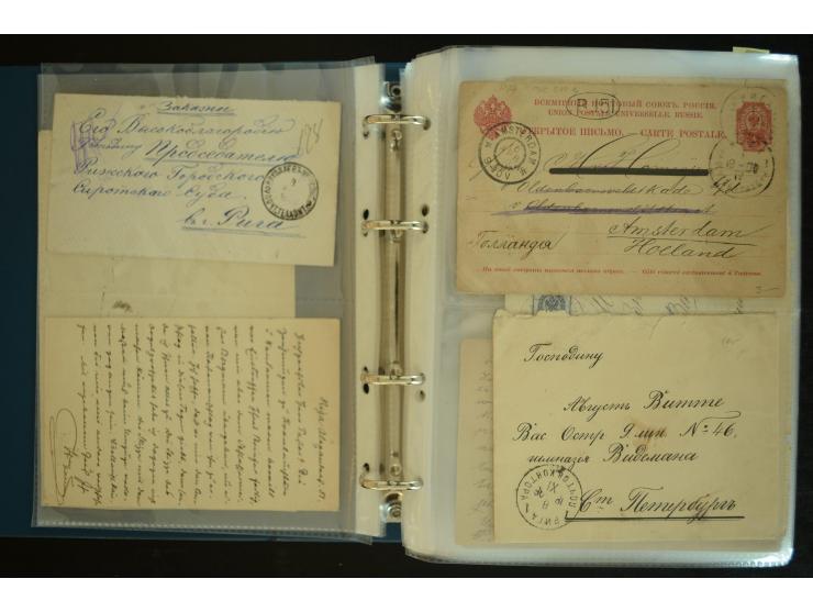 1728/1919(ca.), RIGA, umfangreiche nd hochinteressante Sammlung mit über 250 Briefe sowie Karten und Ganzsachen, dabei ein gu