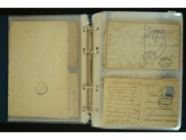 1728/1919(ca.), RIGA, umfangreiche nd hochinteressante Sammlung mit über 250 Briefe sowie Karten und Ganzsachen, dabei ein gu