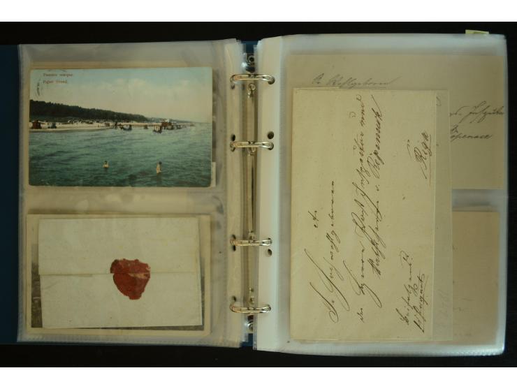 1728/1919(ca.), RIGA, umfangreiche nd hochinteressante Sammlung mit über 250 Briefe sowie Karten und Ganzsachen, dabei ein gu