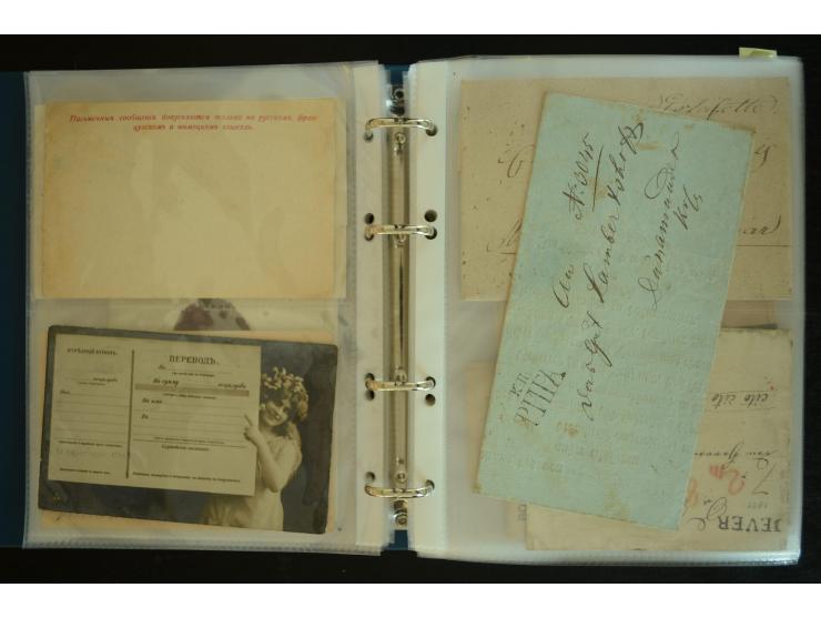 1728/1919(ca.), RIGA, umfangreiche nd hochinteressante Sammlung mit über 250 Briefe sowie Karten und Ganzsachen, dabei ein gu