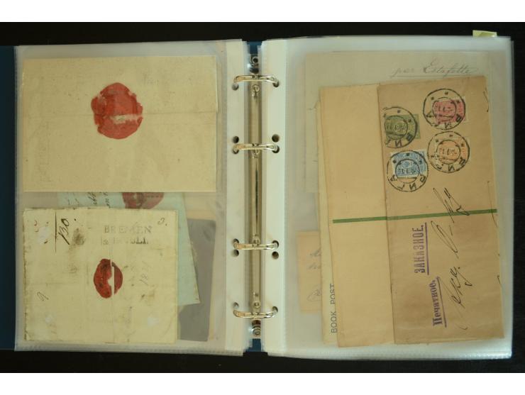 1728/1919(ca.), RIGA, umfangreiche nd hochinteressante Sammlung mit über 250 Briefe sowie Karten und Ganzsachen, dabei ein gu