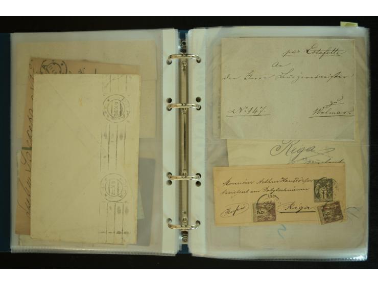 1728/1919(ca.), RIGA, umfangreiche nd hochinteressante Sammlung mit über 250 Briefe sowie Karten und Ganzsachen, dabei ein gu
