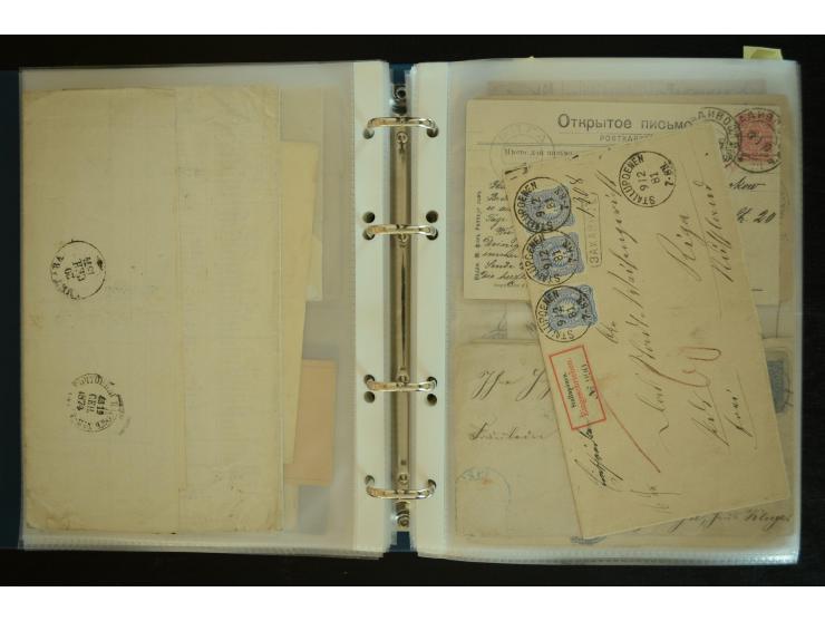 1728/1919(ca.), RIGA, umfangreiche nd hochinteressante Sammlung mit über 250 Briefe sowie Karten und Ganzsachen, dabei ein gu