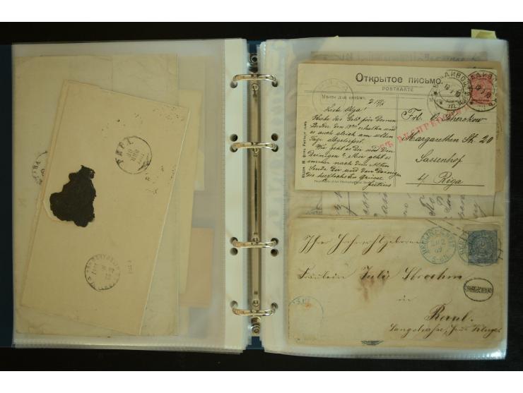 1728/1919(ca.), RIGA, umfangreiche nd hochinteressante Sammlung mit über 250 Briefe sowie Karten und Ganzsachen, dabei ein gu