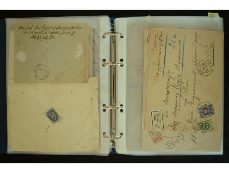 1728/1919(ca.), RIGA, umfangreiche nd hochinteressante Sammlung mit über 250 Briefe sowie Karten und Ganzsachen, dabei ein gu